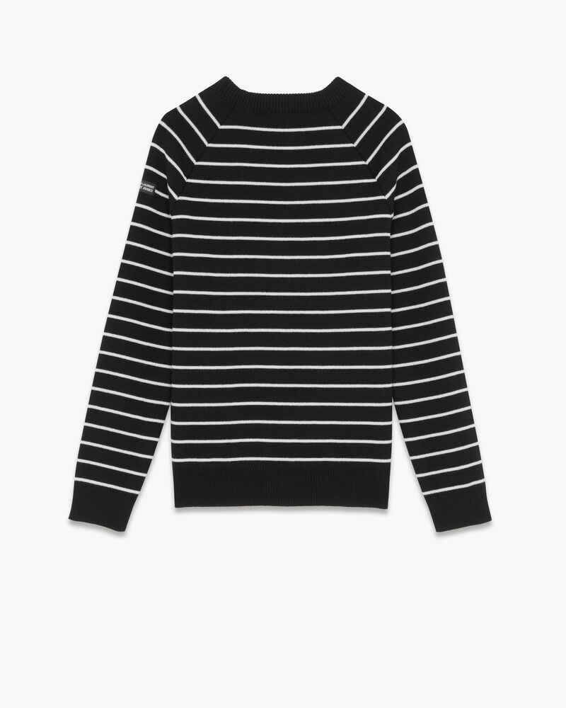 SAINT JAMES STRIPED RAGLAN SWEATER IN WOOL