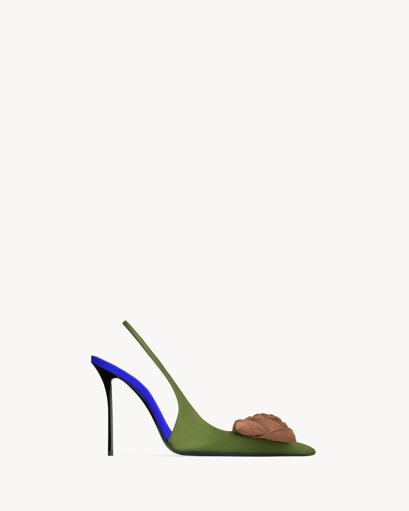AMALIA slingback pumps in satin crepe