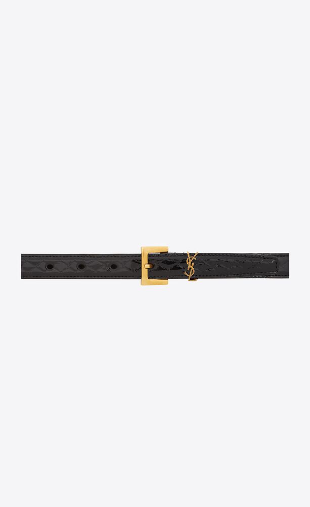 cassandre belt with square buckle in python-embossed leather