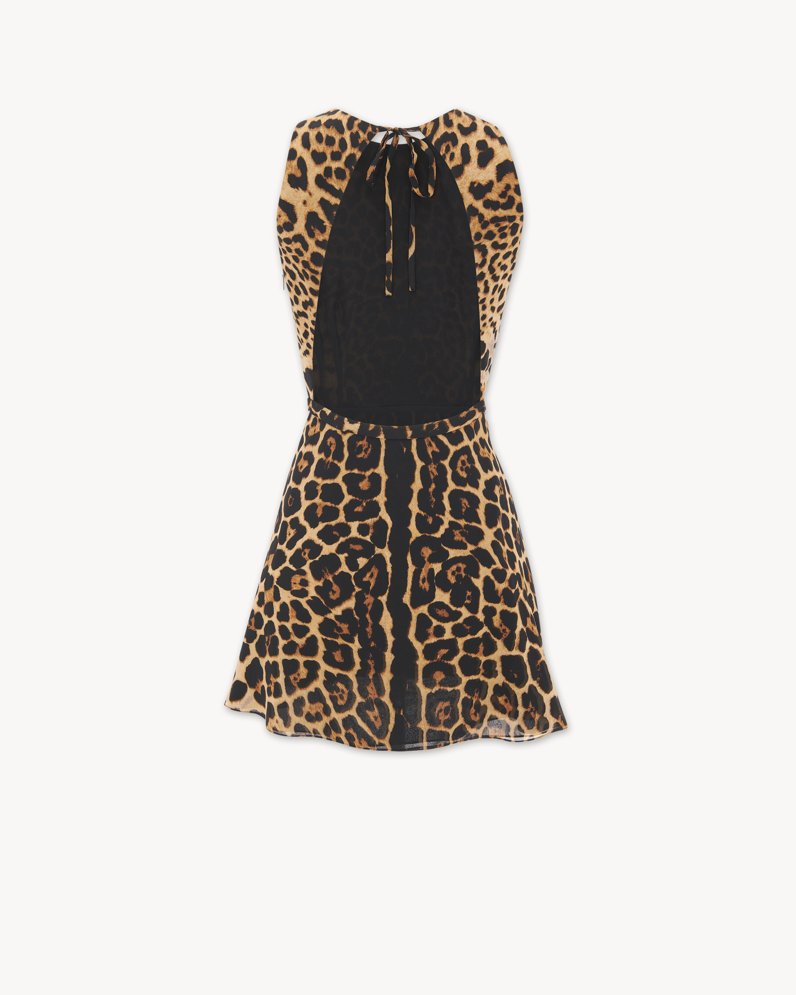 HALTERNECK DRESS IN LEOPARD SILK GEORGETTE