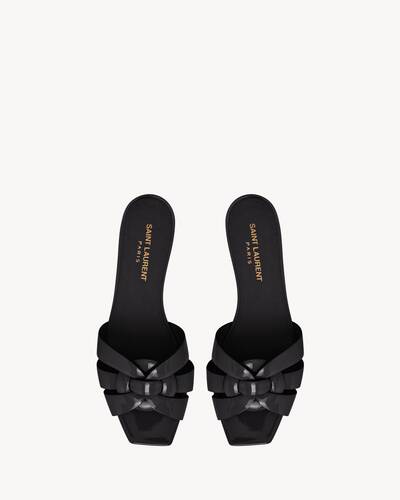 Women s Flat Sandals Leather Suede Saint Laurent YSL