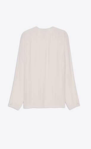 blouse in matte and shiny cassandre striped silk