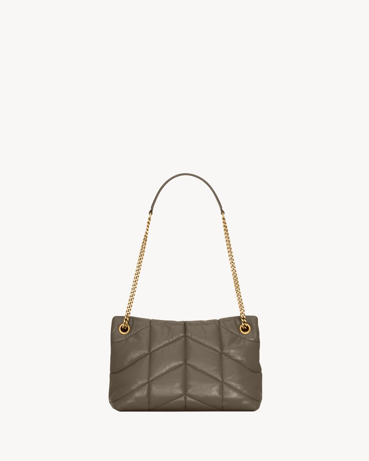 puffer small in quilted crinkled leather