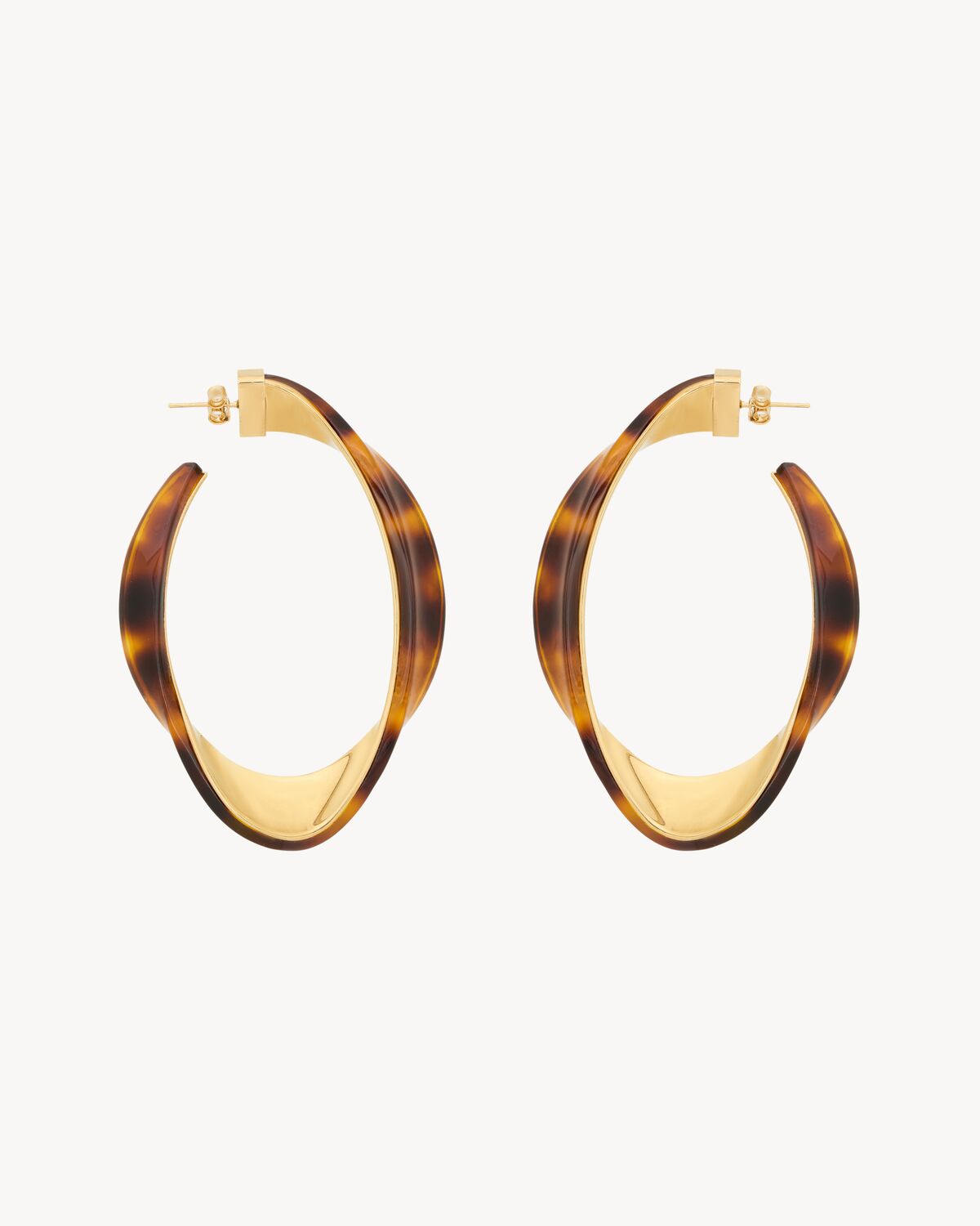 twisted tortoiseshell hoop earrings in resin