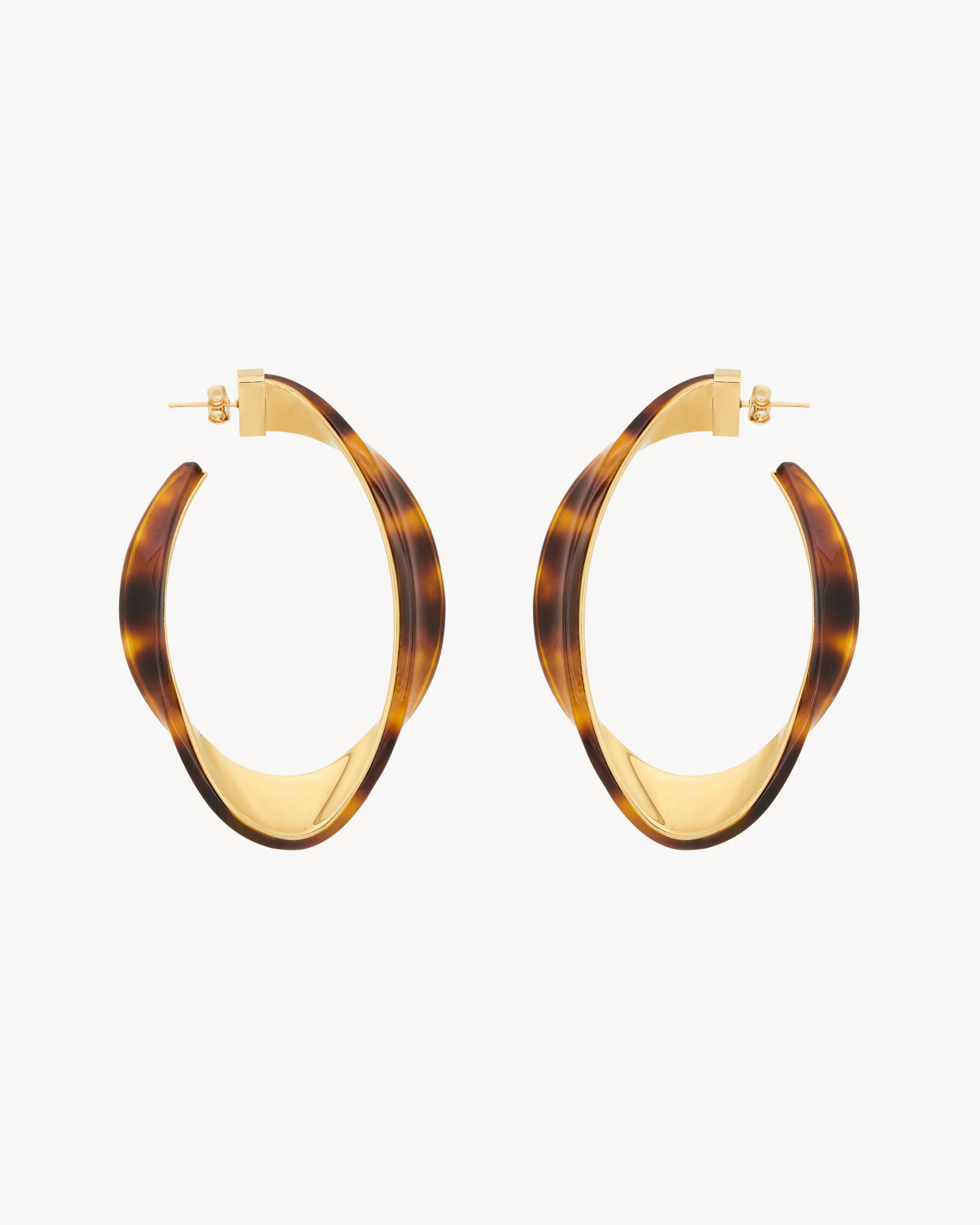 TWISTED TORTOISESHELL HOOP EARRINGS IN RESIN