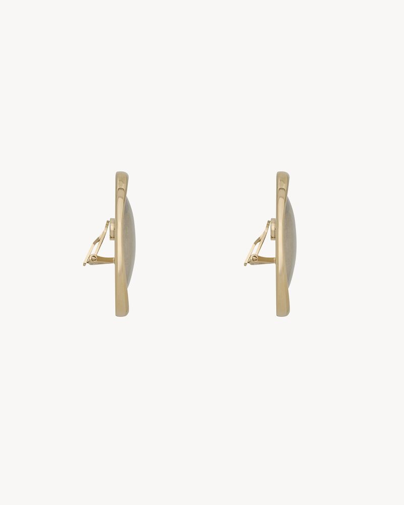 oval cabochon earrings in metal