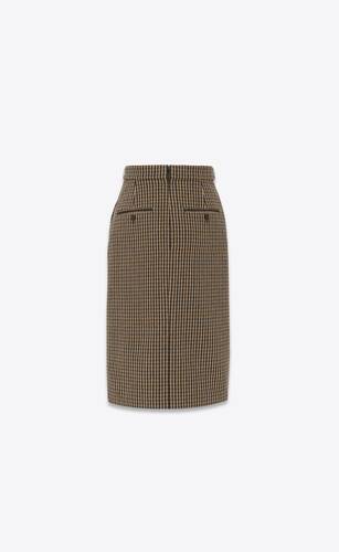 pencil skirt in vichy wool