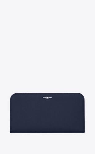 zip around wallet in grain de poudre embossed leather