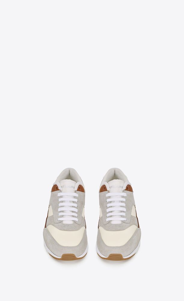 bump sneakers in nylon, suede and leather