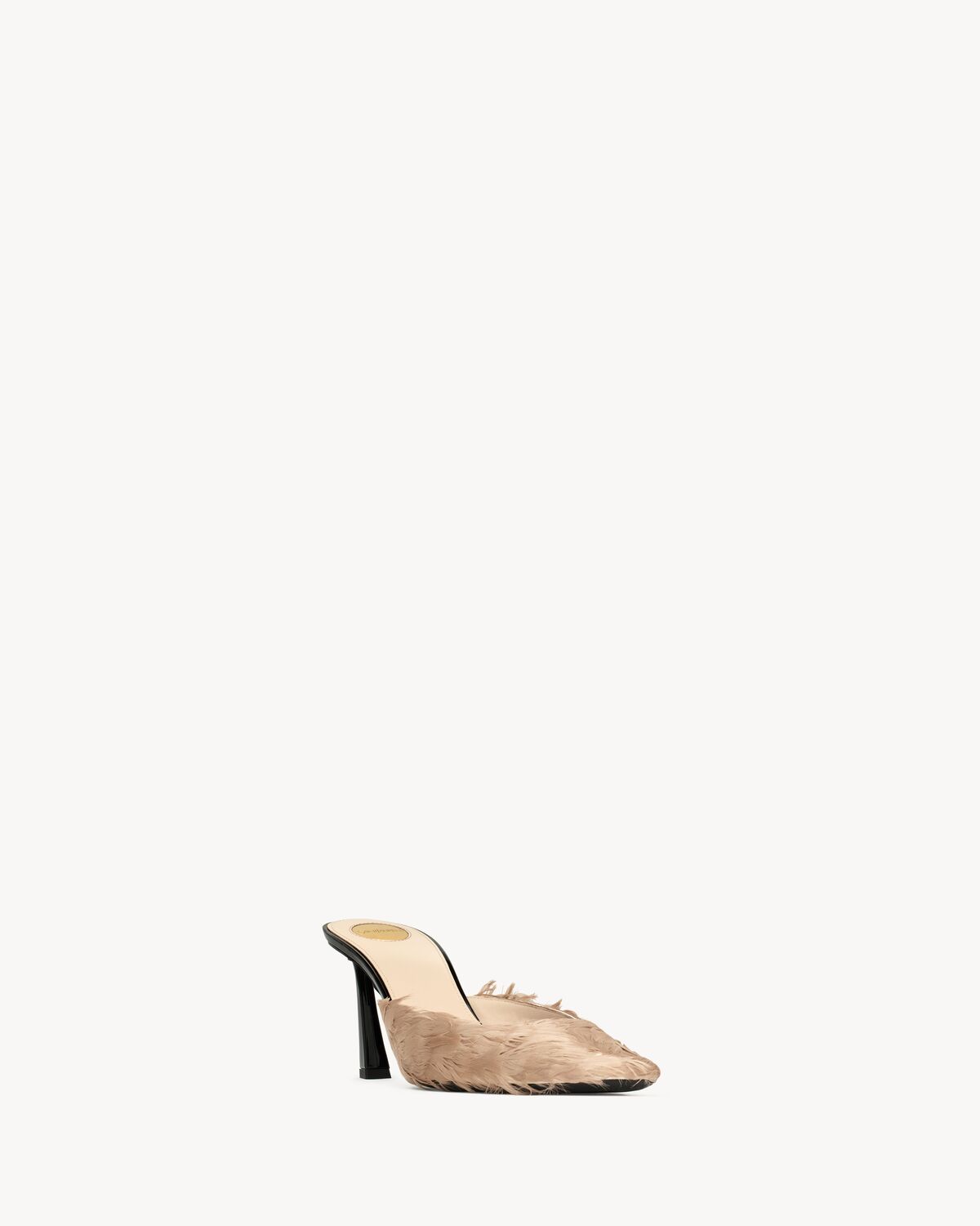 깃털 소재의 TRISH 뮬 | Saint Laurent | YSL.com