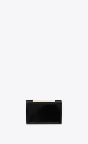 cassandre business card case in lambskin and brushed leather