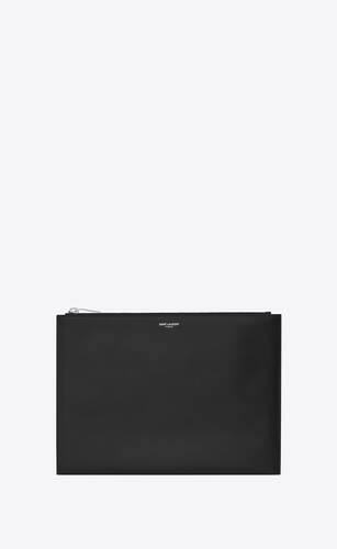 étui zippé pour tablette en cuir embossé grain de poudre