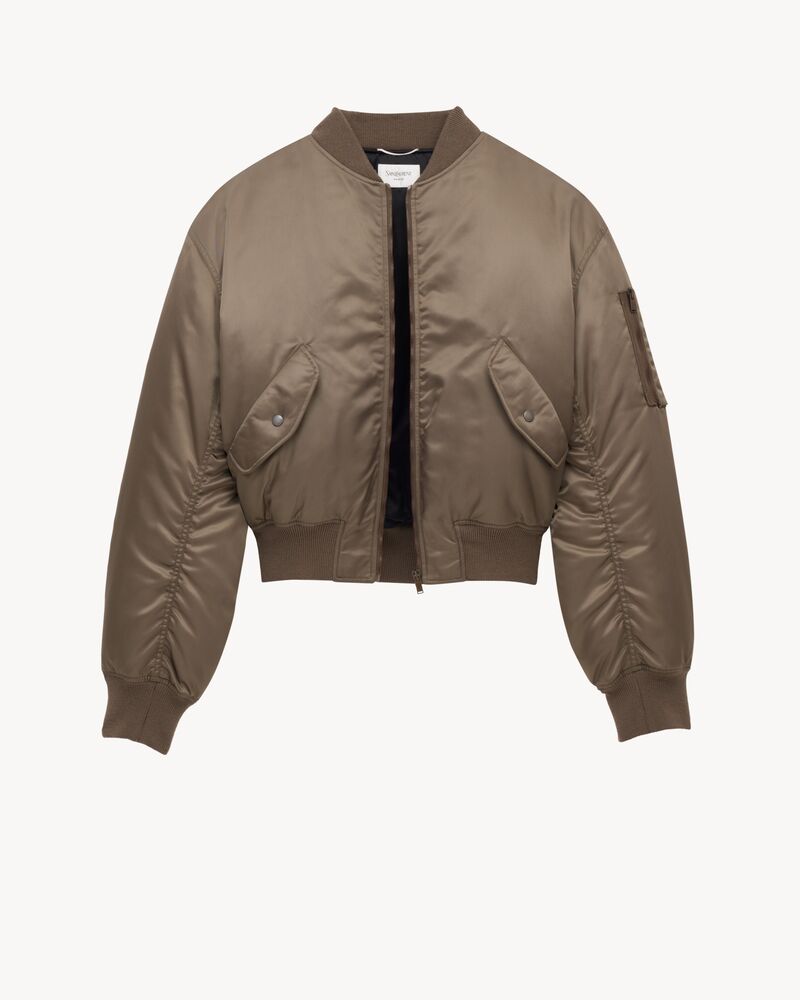 bomber jacket in water-repellent nylon serge