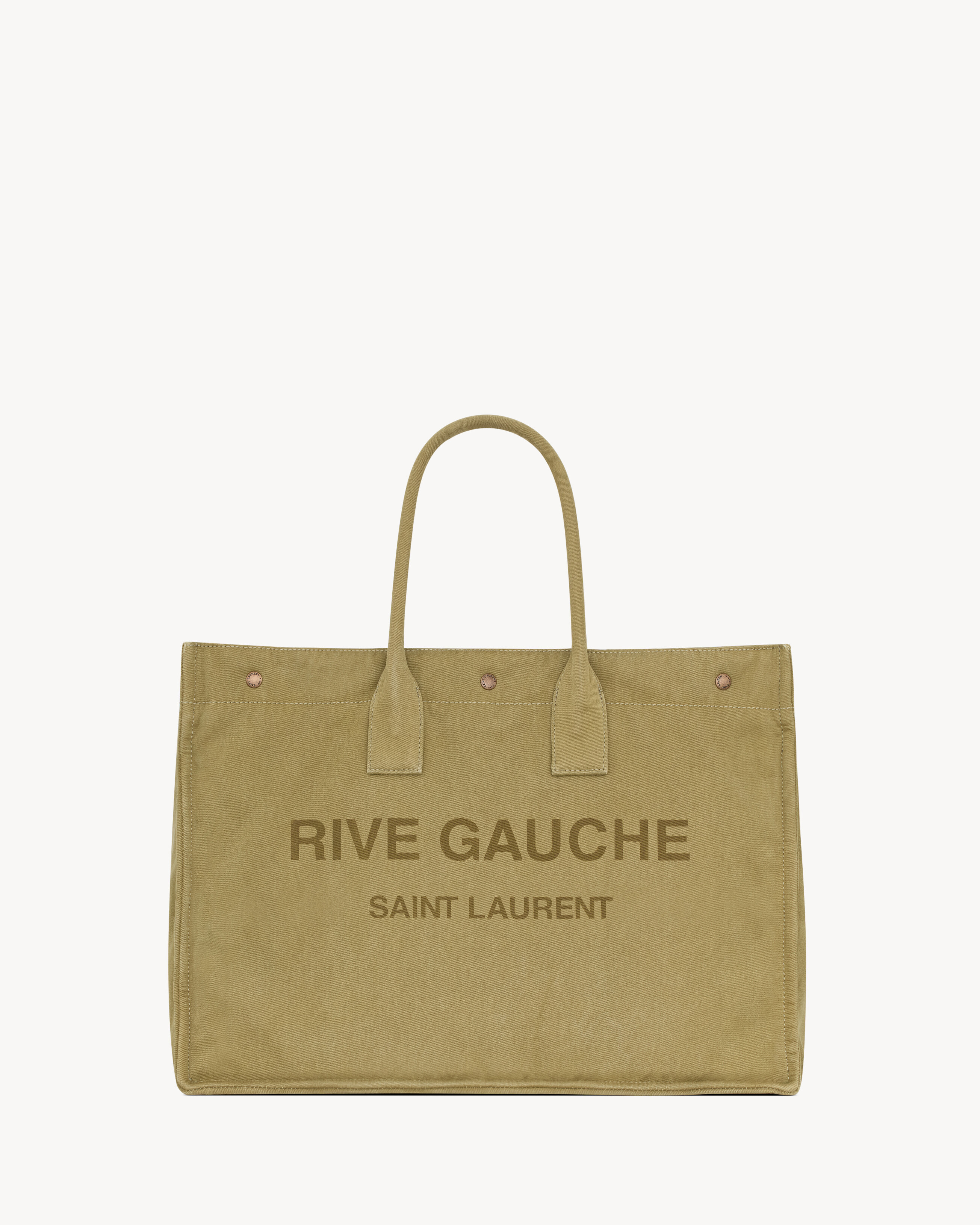 RIVE GAUCHE grand sac cabas en toile en Vert Saint Laurent YSL