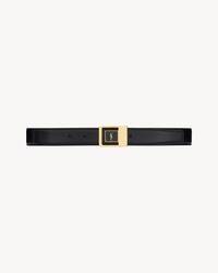 LA 66 buckle belt in lacquered leather