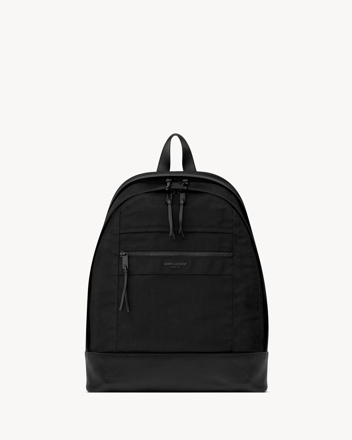 city backpack in nylon canvas and leather