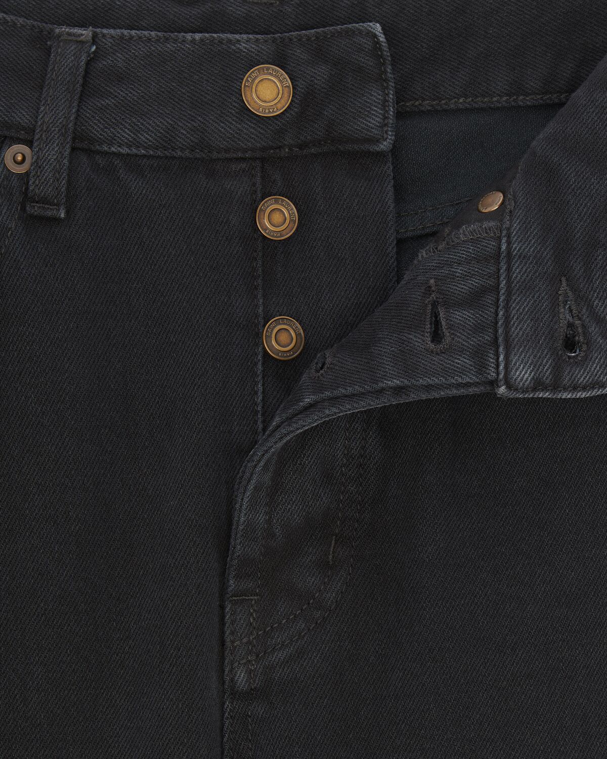 long straight jeans in carbon black denim