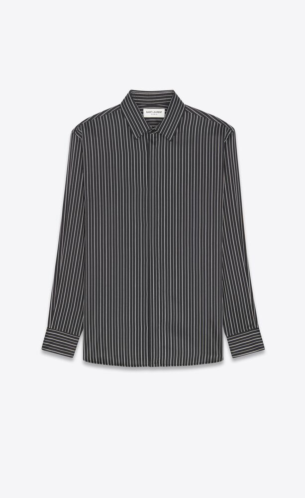 shirt in striped silk