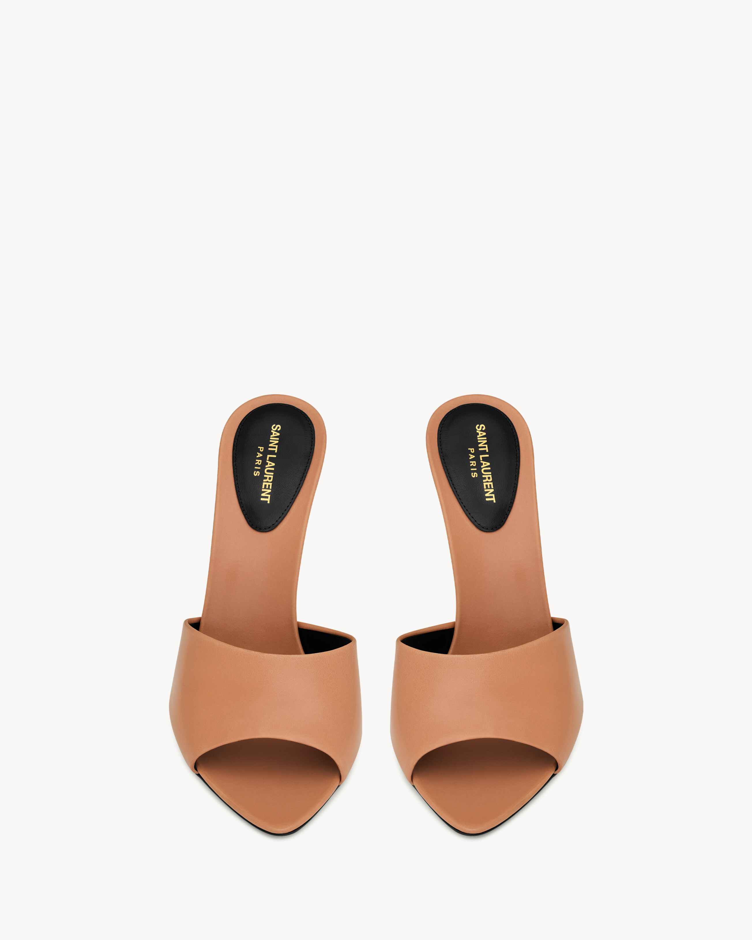 Suite mules in shiny leather