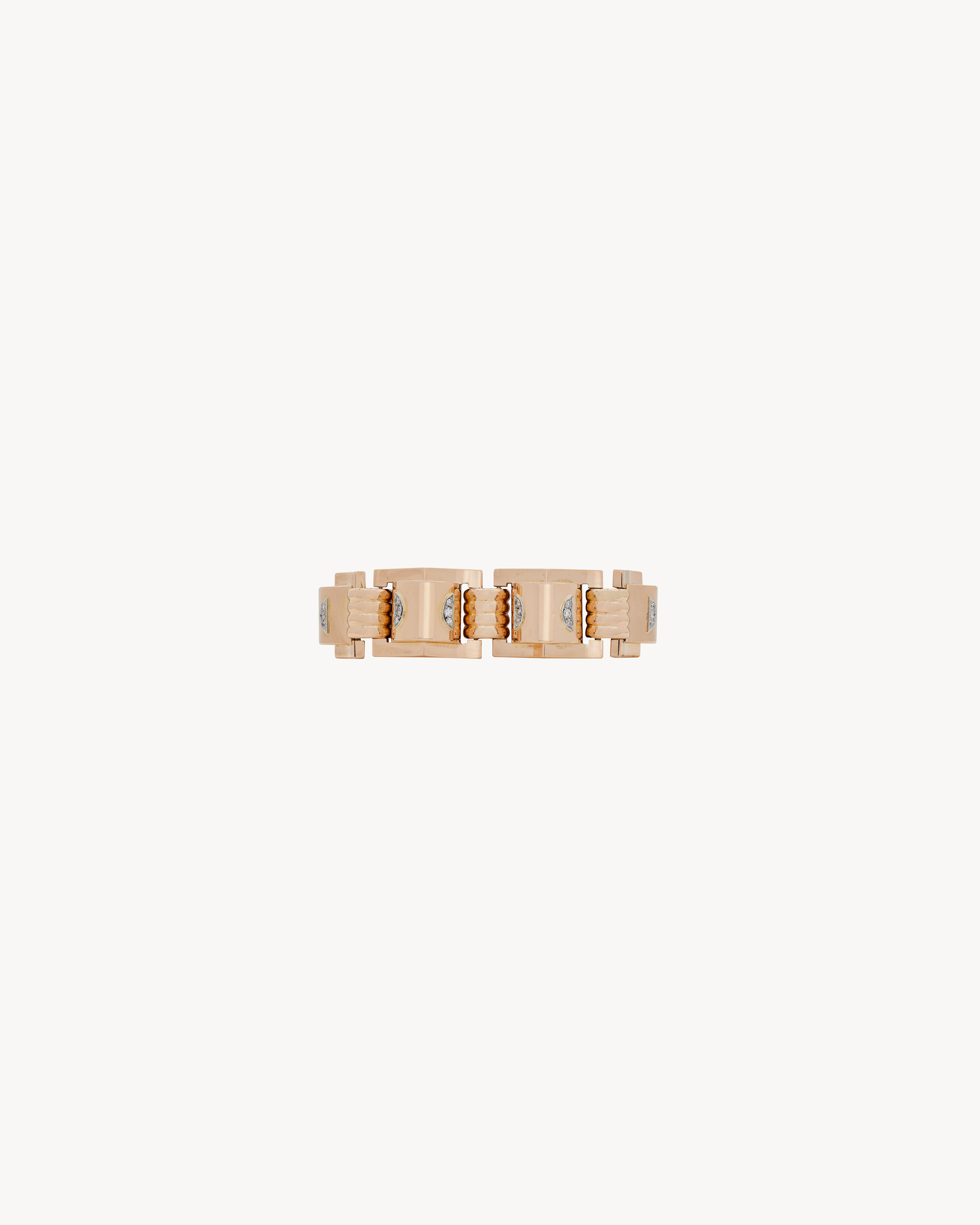 Vintage bracelet in yellow gold and diamonds