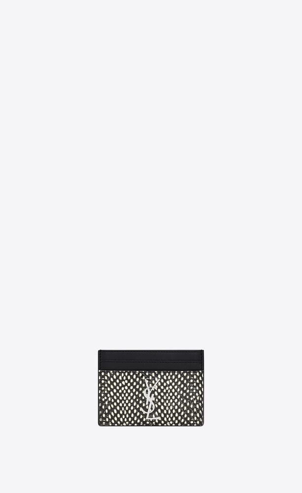 Saint Laurent Monogram Embossed Card Holder - Black