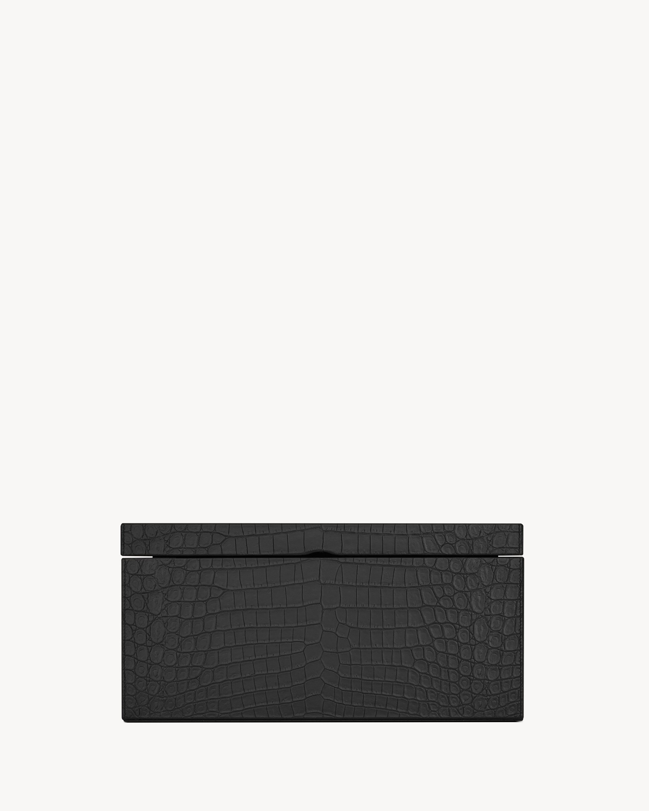 Medium CROCODILE-EMBOSSED leather box