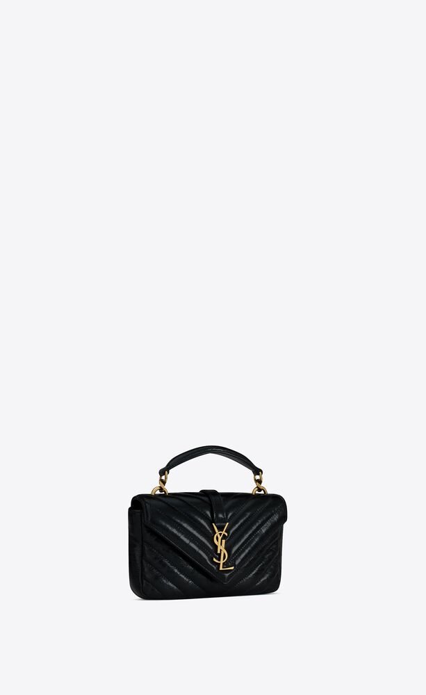 COLLEGE mini chain bag in shiny crackled leather | Saint Laurent | YSL.com