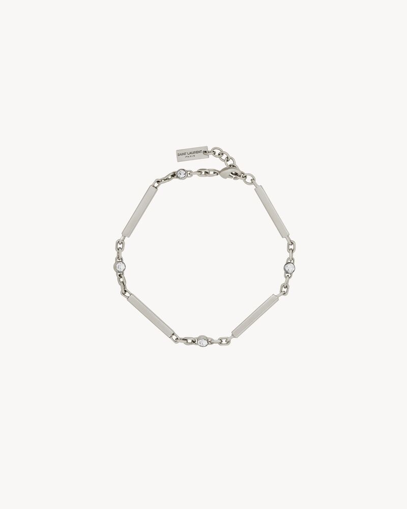 crystal bar-chain bracelet in metal