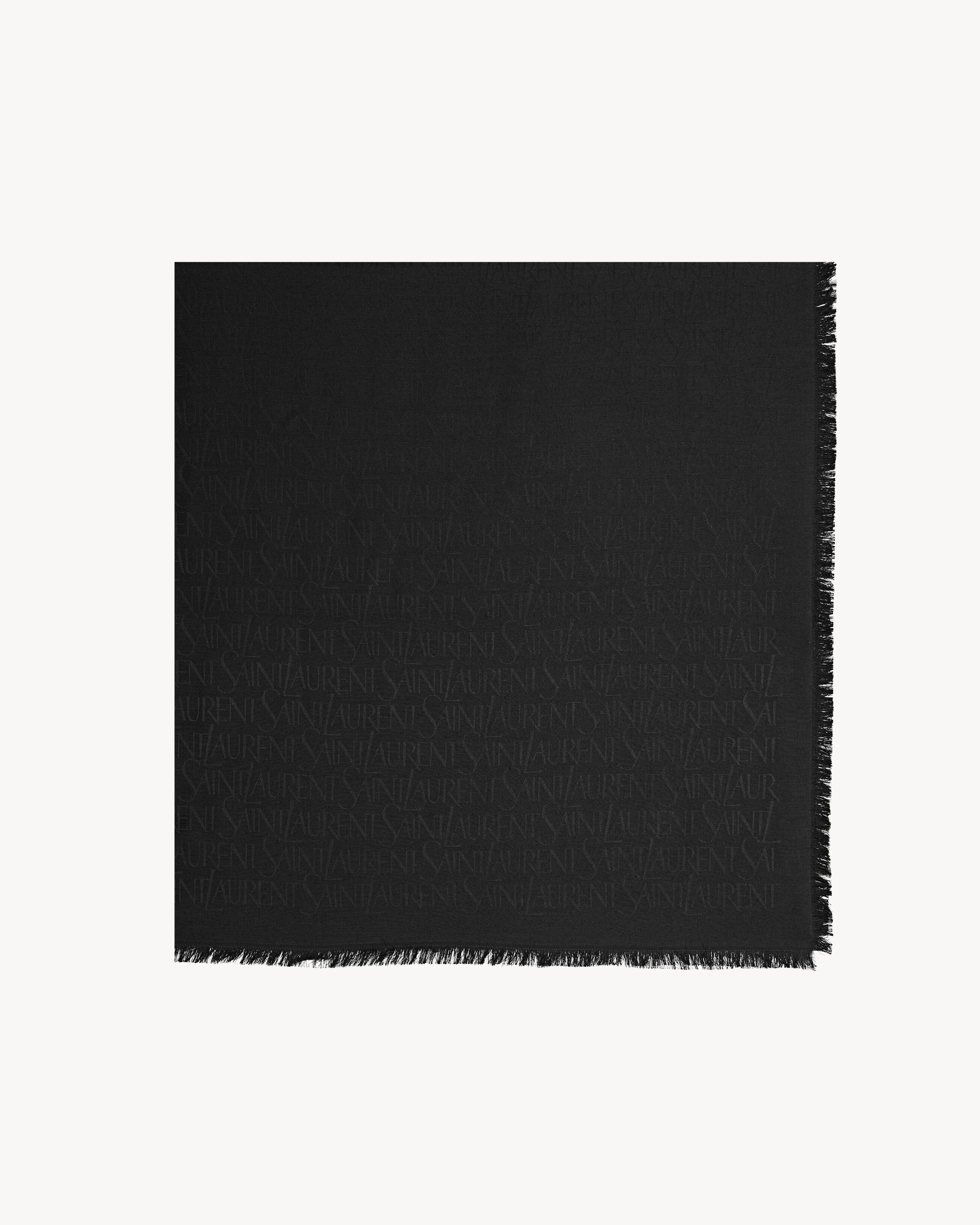 SAINT LAURENT large square scarf in silk and wool jacquard