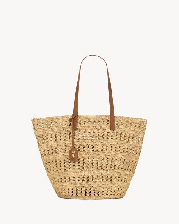 ●新品/正規品● Saint Laurent Panier RAFFIA トート PANIER Medium bag in raffia in White | Saint Laurent | YSL EN-US