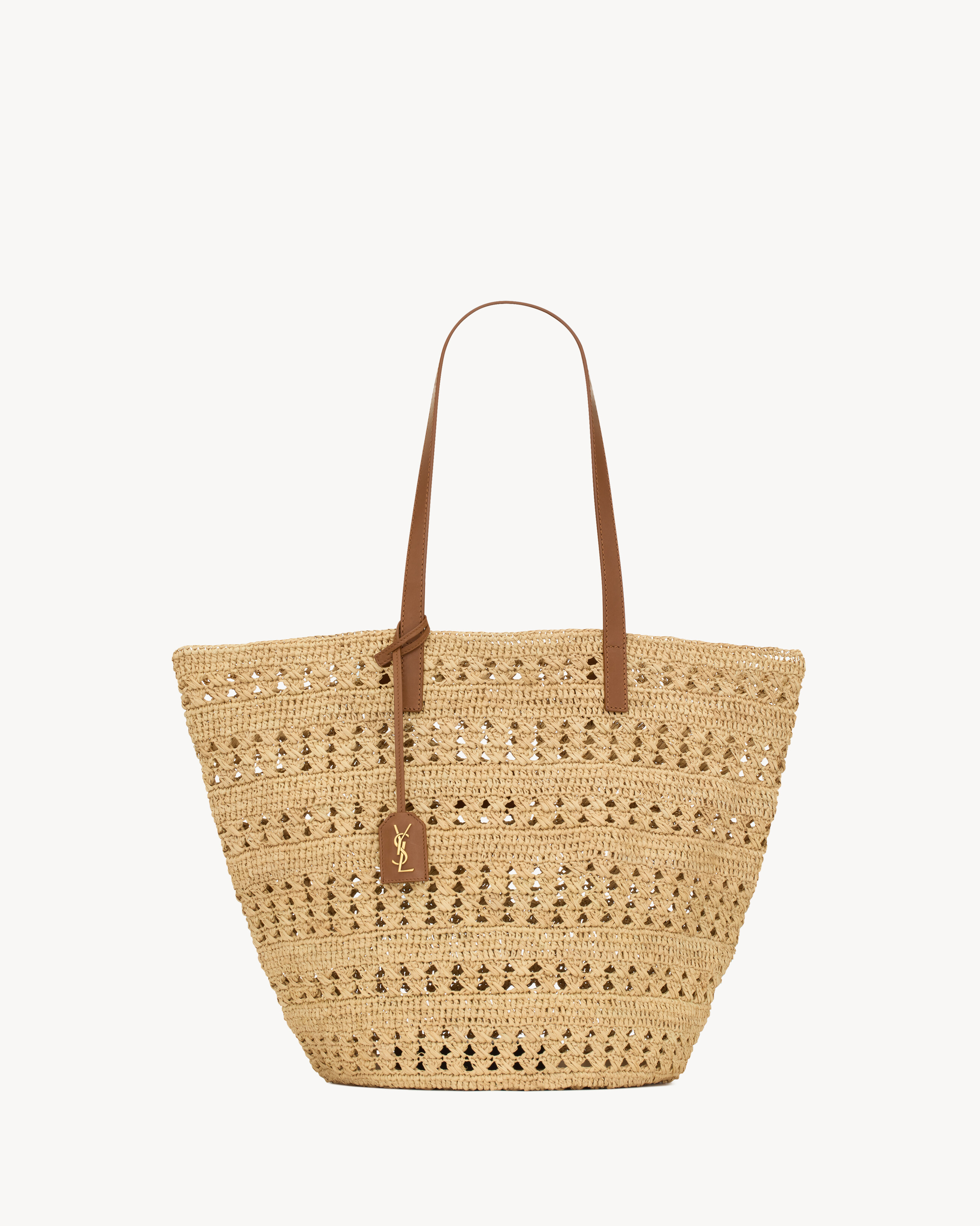 PANIER Medium bag in raffia in White Saint Laurent YSL EN-AU