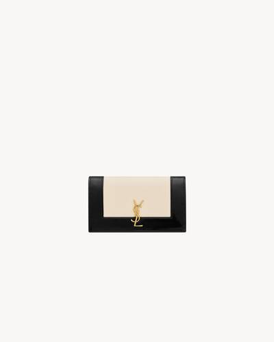 Shop Saint Laurent Unisex Plain Leather Logo Card Cases Card