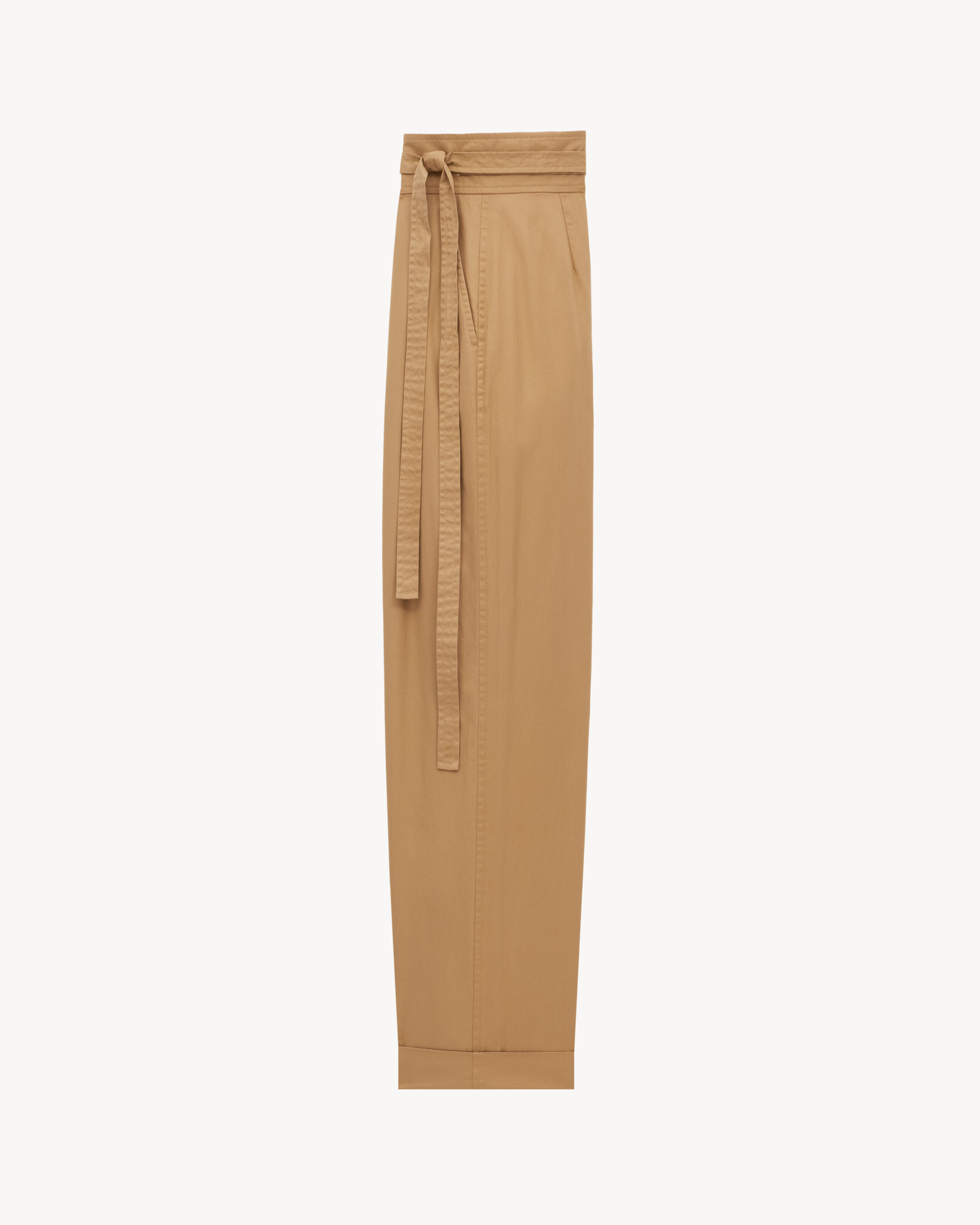 paperbag pants in cotton poplin