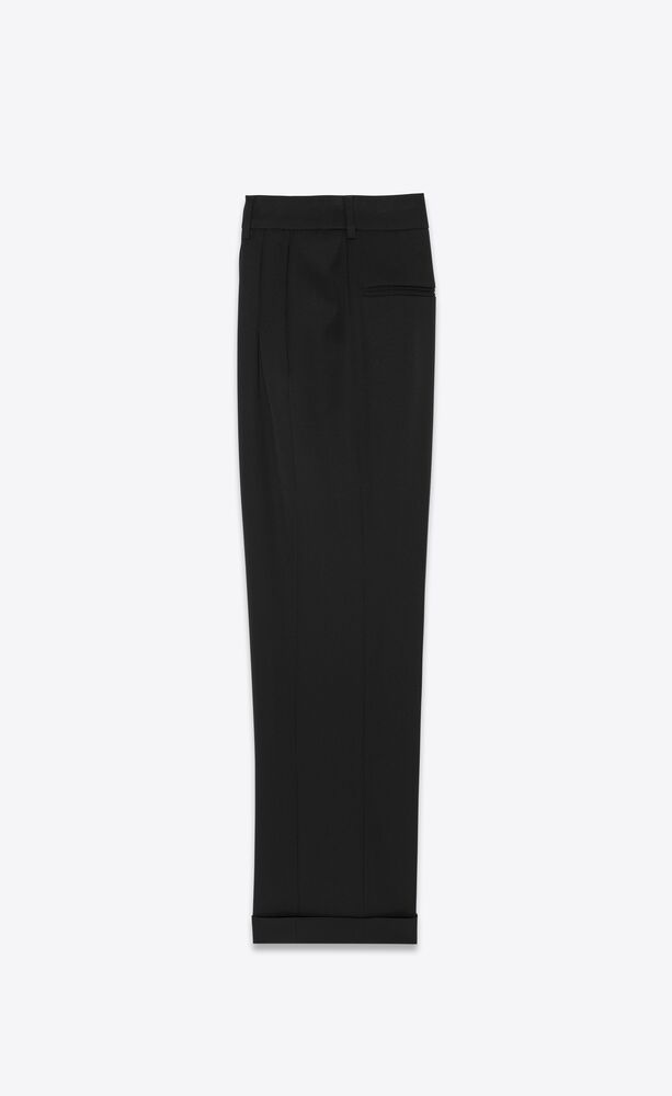 High-waisted pants in grain de poudre | Saint Laurent | YSL.com