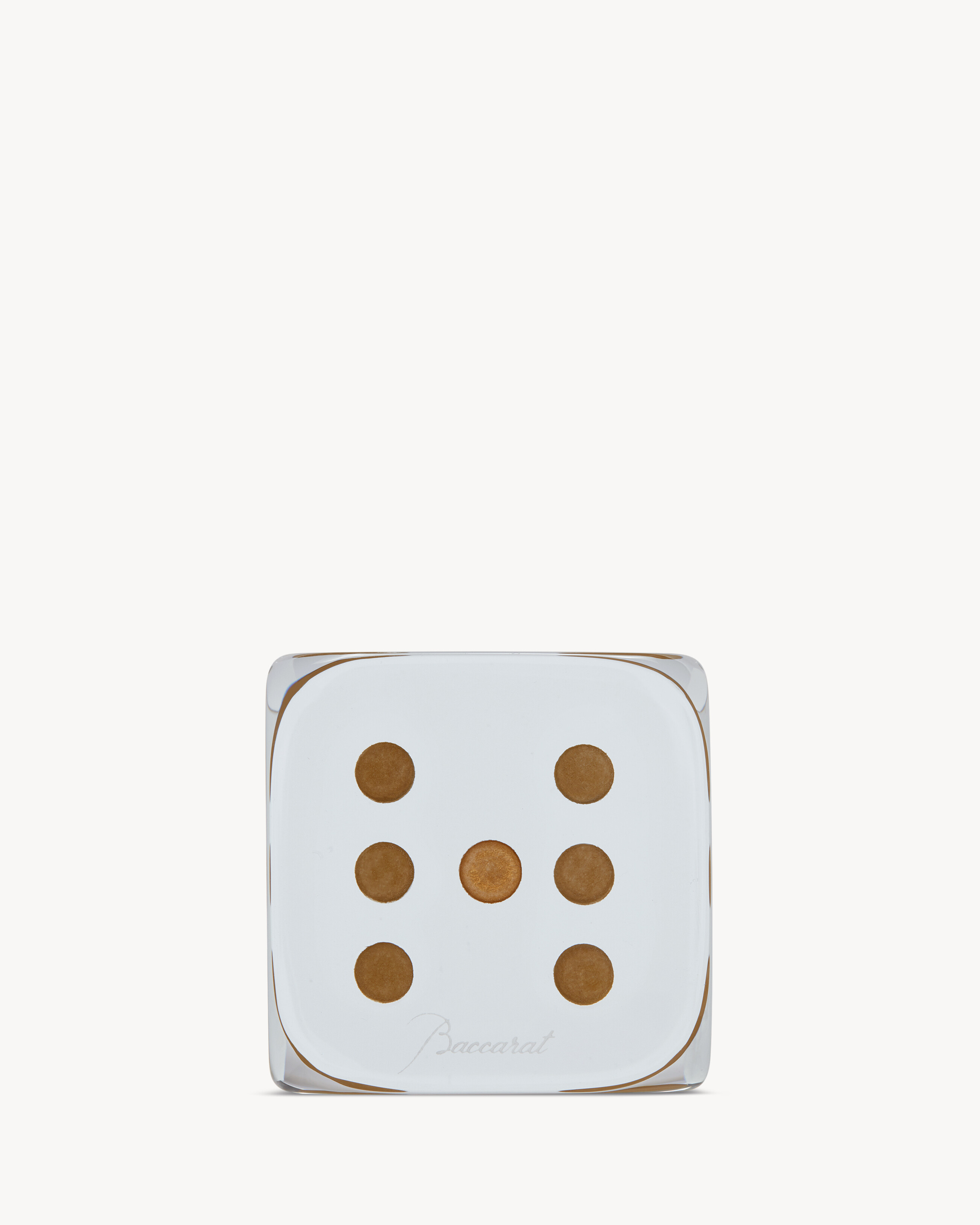 Baccarat dice paperweight in crystal
