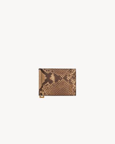 Tiny CASSANDRE bill clip wallet in python | Saint Laurent | YSL.com