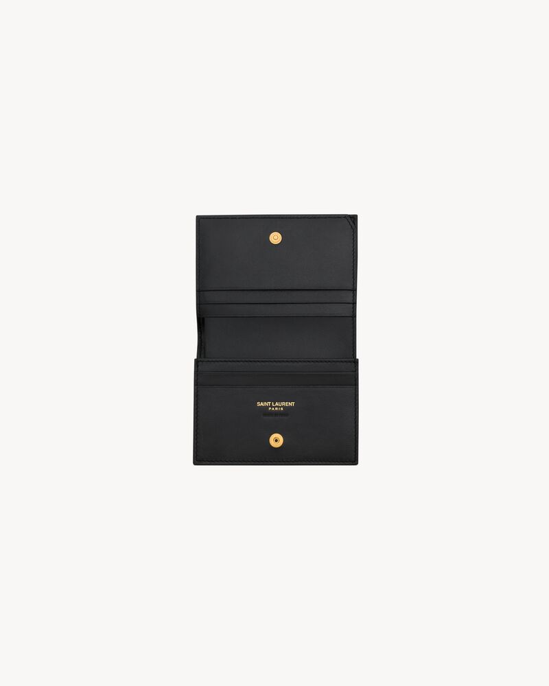 CASSANDRE MATELASSÉ FLAP CARD CASE IN LAMBSKIN