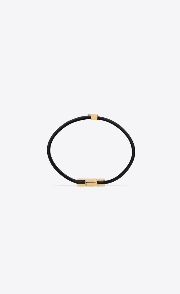 cassandre double-strand bracelet in leather and metal