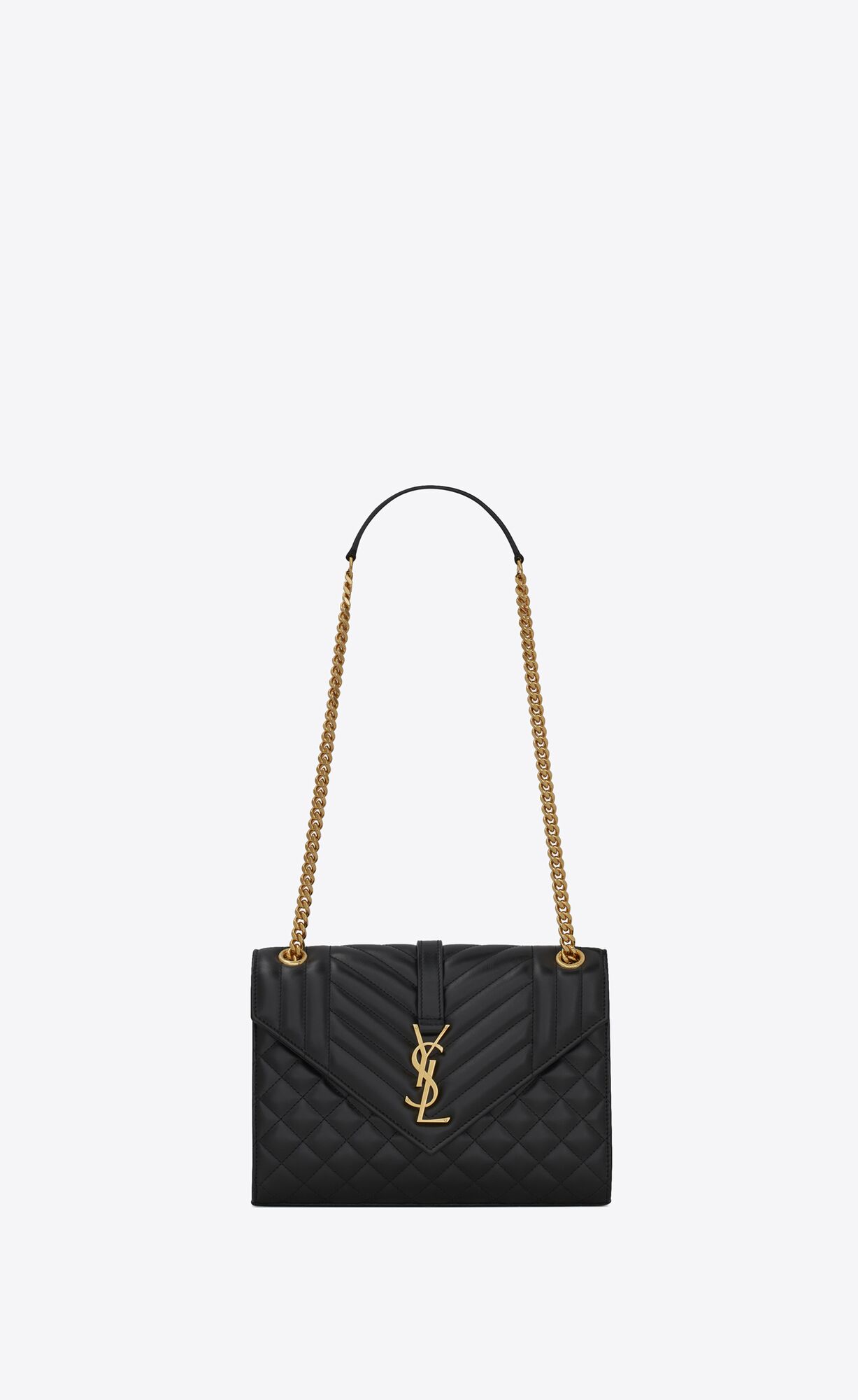 ysl white envelope bag silver hardware