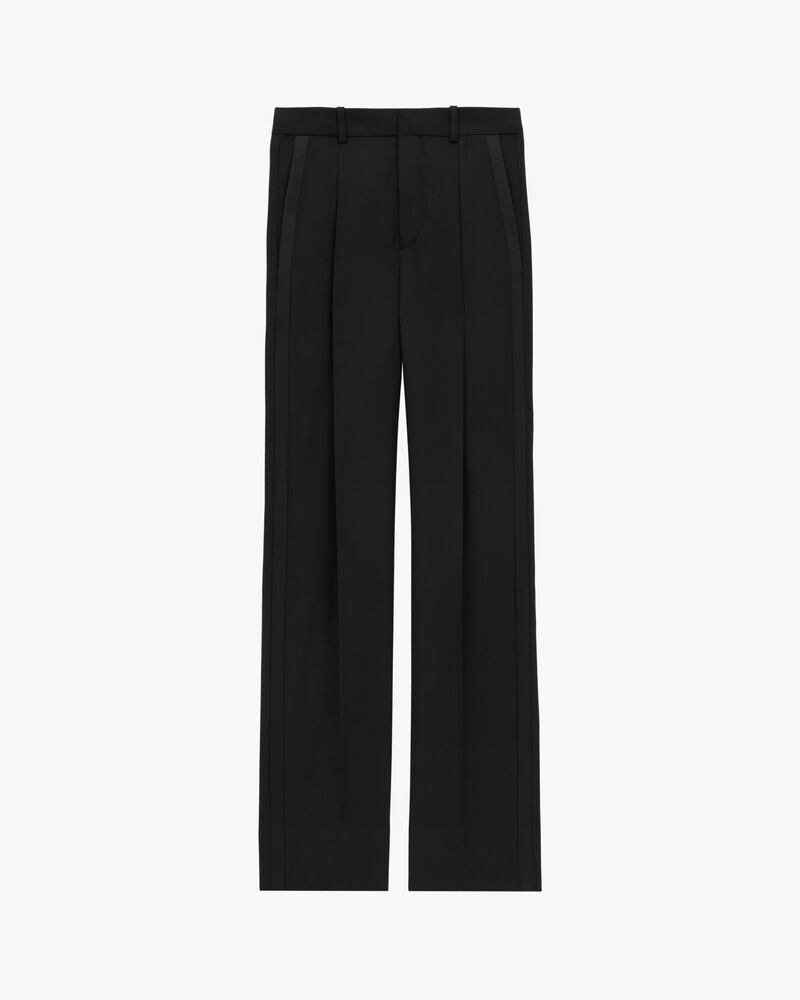 tuxedo high-waisted pants in grain de poudre