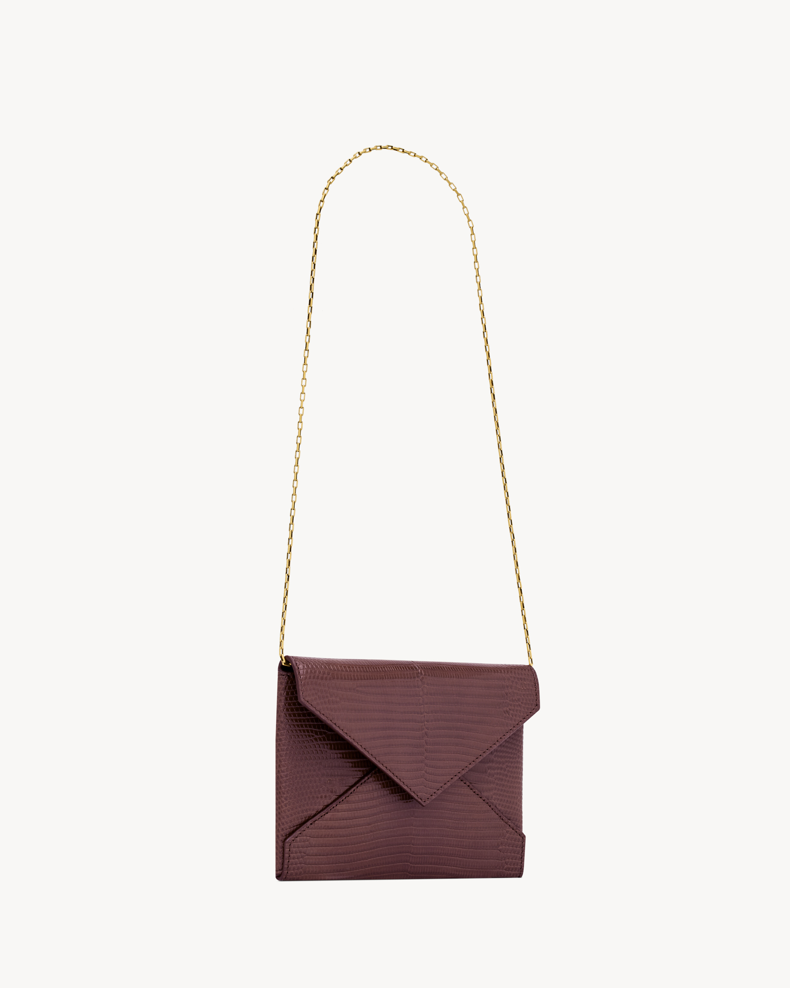 LETTER chain pouch in lizard