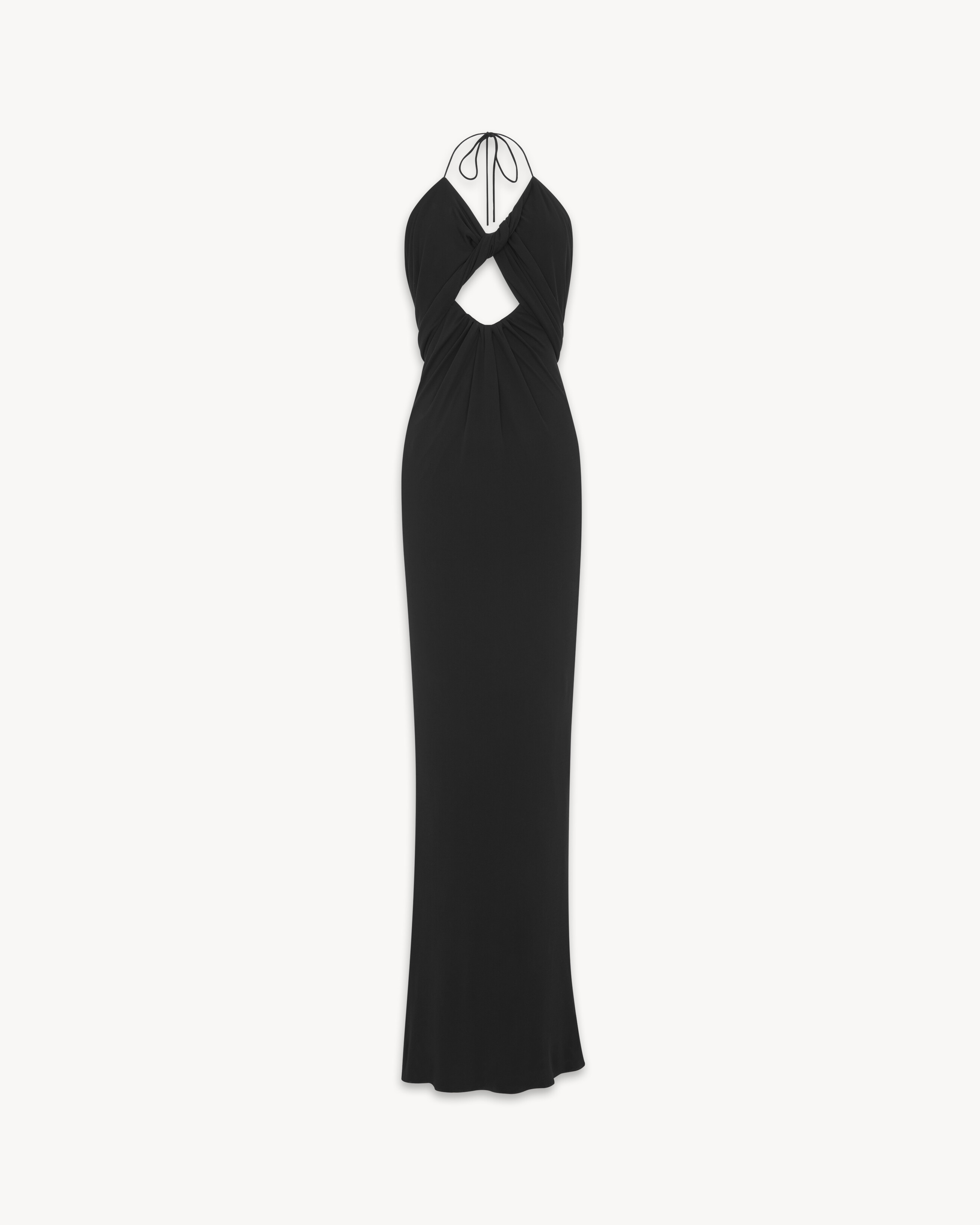 Backless halter dress in satin crepe jersey Saint Laurent YSL AU