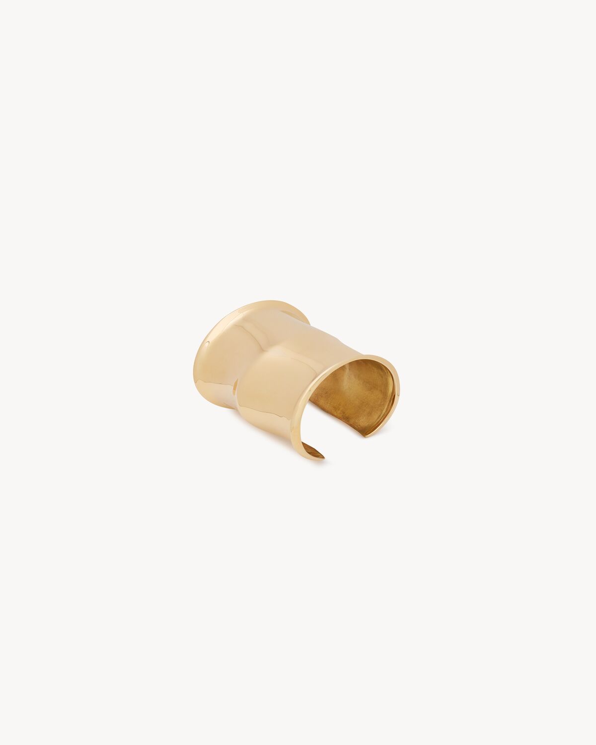 wide bamboo cuff in 18k yellow gold