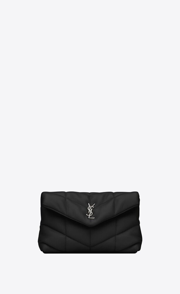Yves Saint Laurent Small Loulou Puffer Quilted Lambskin Leather Crossbody Bag Black