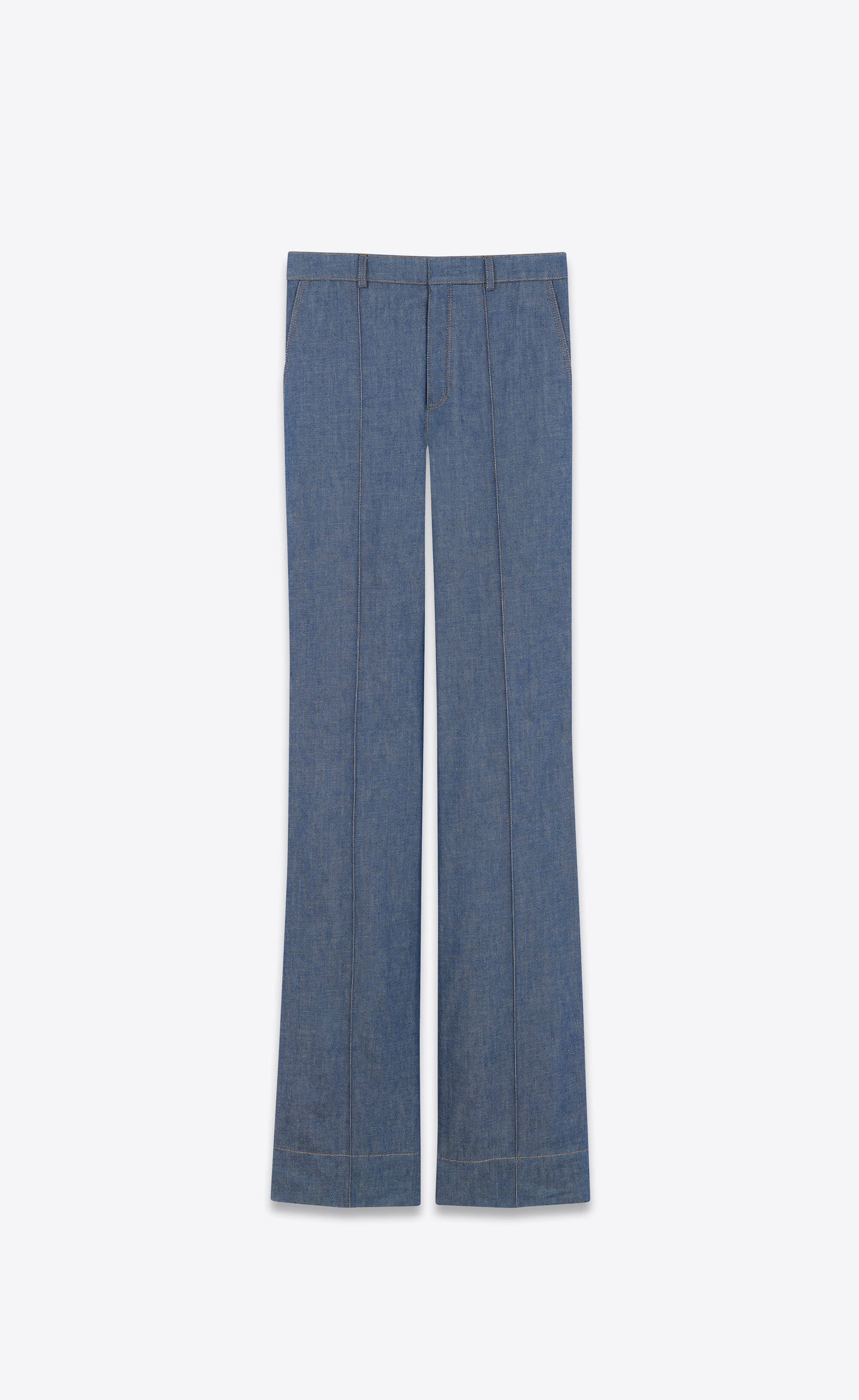 Straight-leg pants in blue denim | Saint Laurent | YSL.com