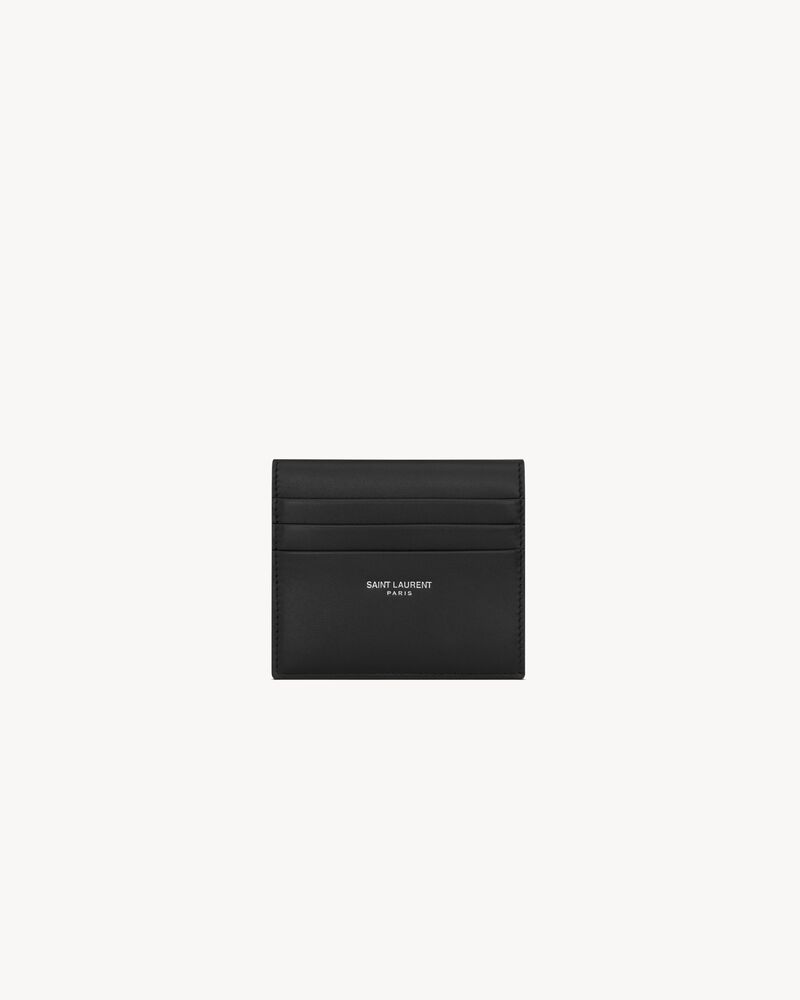 SAINT LAURENT PARIS reversible card case in smooth leather