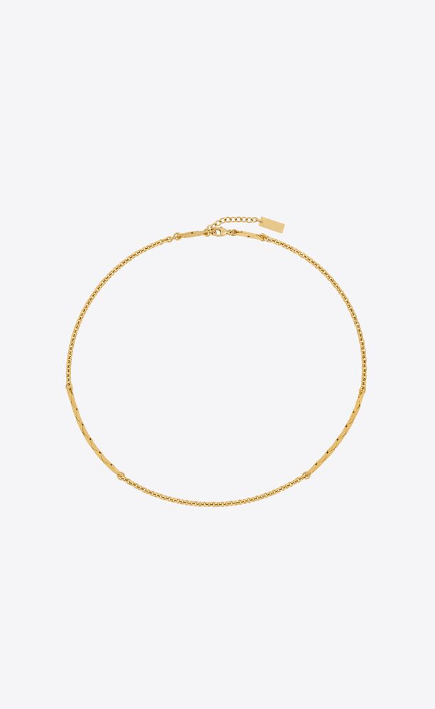 Long wheat chain necklace in metal, Saint Laurent