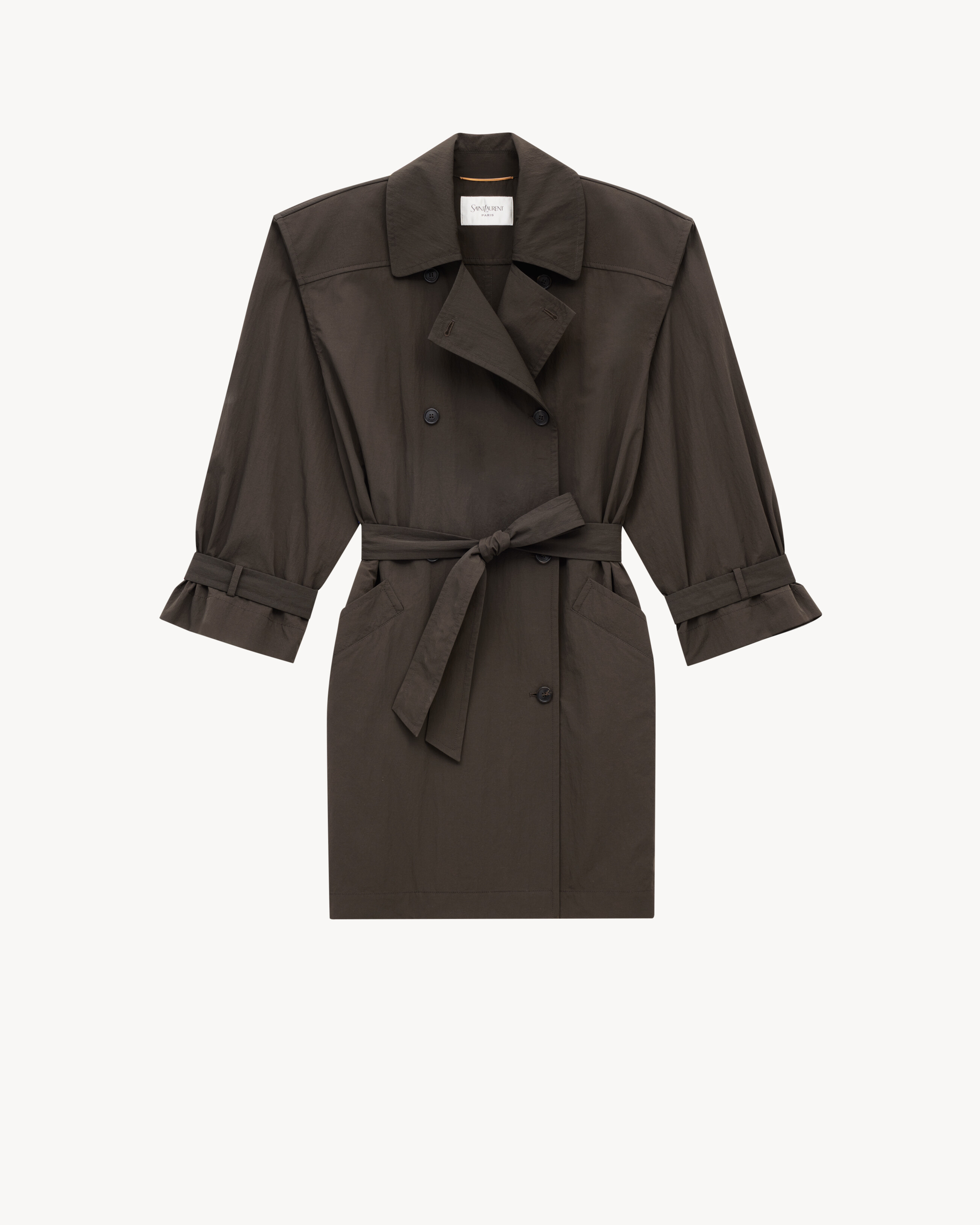 trench coat in crinkled nylon