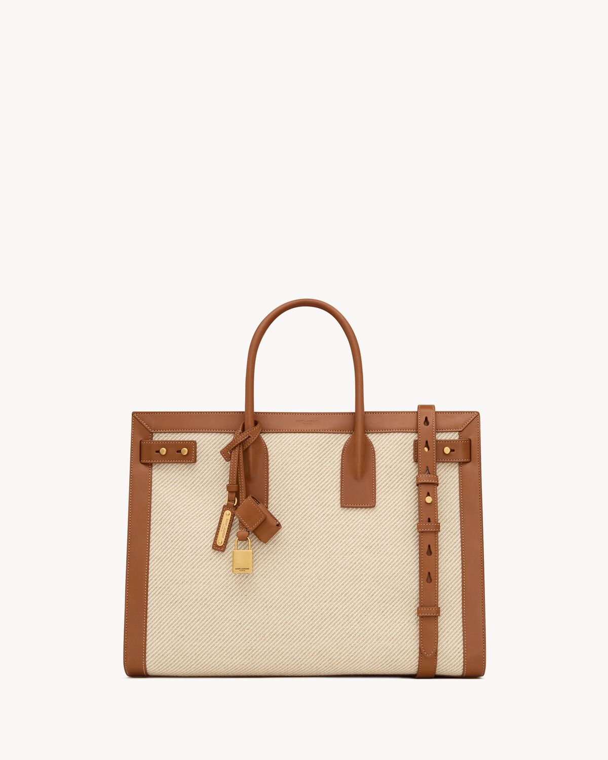 SAC DE JOUR thin large in canvas and leather