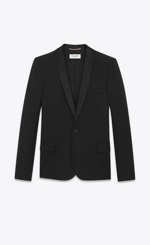 shawl collar tuxedo jacket in grain de poudre saint laurent
